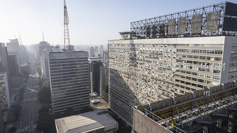 Aerial view of Avenida Paulista in the city of São Paulo